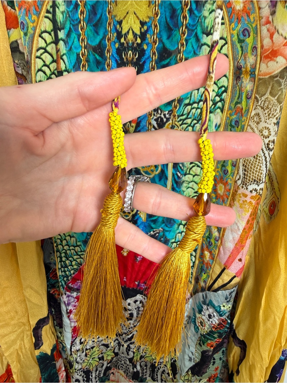 Shahida Parides Geisha Lemon Drop Long Maxi Dress | Size OS NWT - Picture 8 of 15
